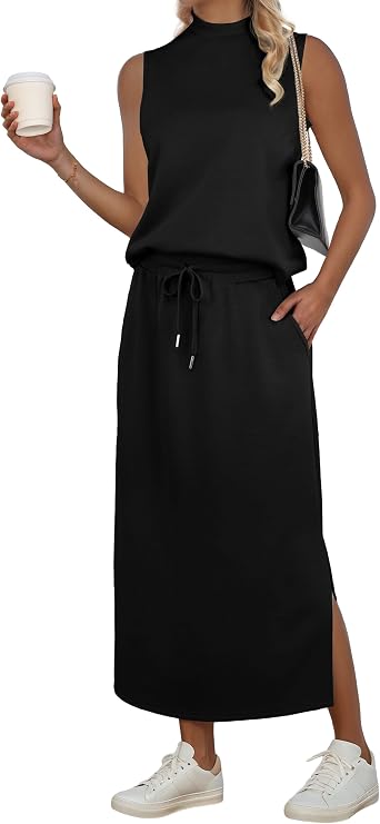 GRECERELLE Two Piece Skirt Sets for Women 2 Piece Outfits Maxi Skirt Set