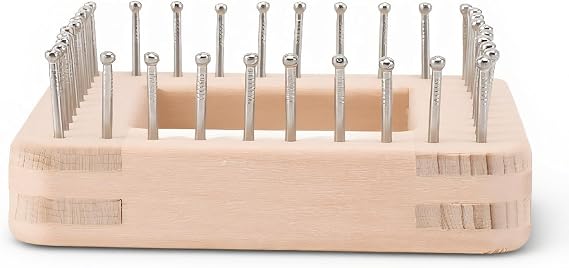 SALALIS Mini Knitting Loom, Square Knitting Tool with Hooks Wooden Crochet ard Square Knitting ard for Weaving Mat Hairband Blanket Sock Making Cushions (Small 70 X 55 X 45cm / 27.6