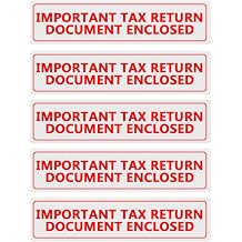 Important Tax Return Document Enclosed Stickers for Window Security Envelopes,3x1 inch,500 Pcs Per Roll