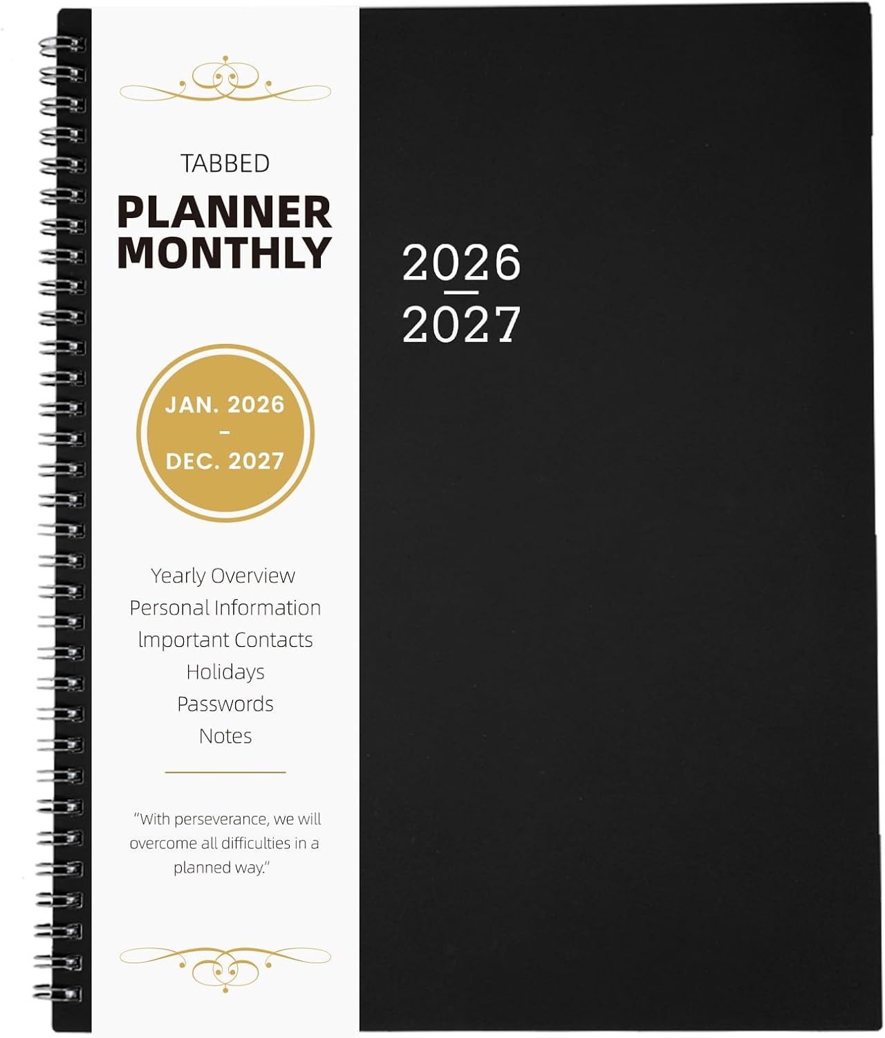 Monthly Planner 2026-2027 - 2026-2027 Monthly Planner, 24 Months, 9 x 11, JAN. 2026 - DEC. 2027 with Inner Pocket, Coated Tabs