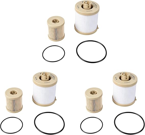 iFJF FD4616 Fuel Filter Replacement for Ford 6.0L Super Duty 2003-07 3Pcs | Upper Fuel Bowl Lower Lifter Pump Filter, for 6.0L V8 Powerstroke, 98% High Water Separation, Uniform Flow & Better Power