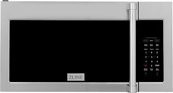 ZLINE 30" 1.5 cu. ft. Over the Range Microwave in Stainless Steel with Traditional Handle and Set of 2 Charcoal Filters (MWO-OTRCFH-30)