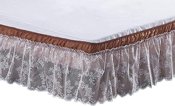Wrap-Around Lace Bed Skirt Ruffled Bedskirt Dust Cover Ruffle Bed Sheet Case