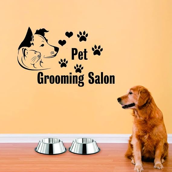 Cat Dog Pet Grooming Salon Wall Decal Pet Shop Decor