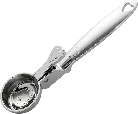 Ice Cream Scoop, 1 Pcs Zinc Ice Cream Scooper, Comfortable Ergonomic Handle, Easy Release, Easy Clean, for Gelato, Almond 7.1/1.7inch Silver A