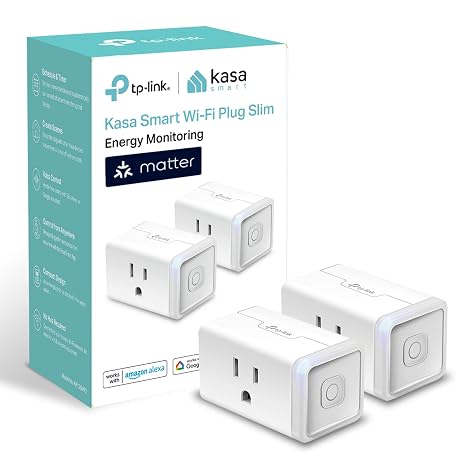 Kasa Matter Smart Plug with Energy Monitoring, KP125MP2, 15A/1800W Max