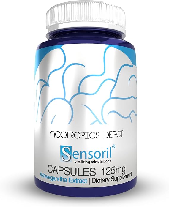 Nootropics Depot Sensoril Ashwagandha Capsules | 125mg | 90 Count | Ayurvedic Herb | Standardized Withania somnifera Extract