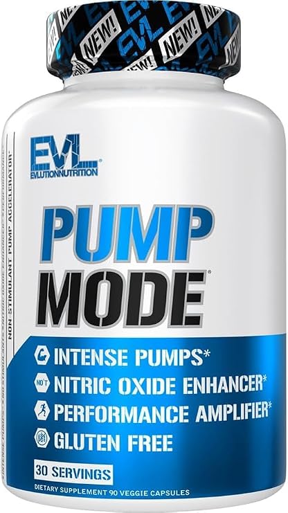 Evlution Nutrition PumpMode - Nitric Oxide Supplement - Non Stimulant Supplement with Arginine Betaine and Pine Bark for Maximum Pumps and Performance - Gluten Free Pre Workout Supplement