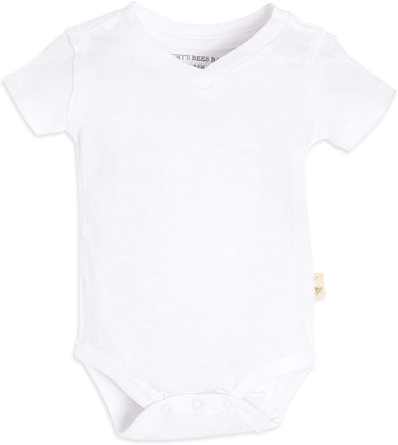 Burt's Bees Baby Baby Short Sleeve Reverse Seam V Neck Bodysuit