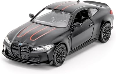 RMZ City 136 M4 CSL Model Car, Alloy Toy Car with Pullback Function, Suitable for Collecting and Decorating Model Toys, Car Gifts for Boys and Girls Black