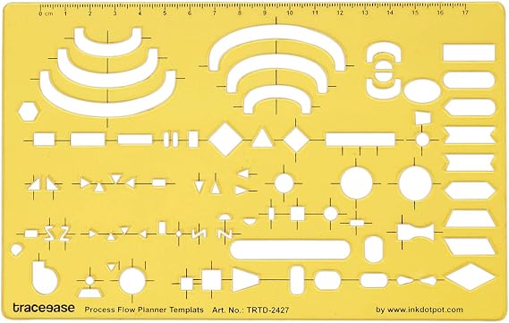 Traceease Electrical Drafting Process Flow Planner Template Drawing Stencil,Designing Template Measuring Ruler