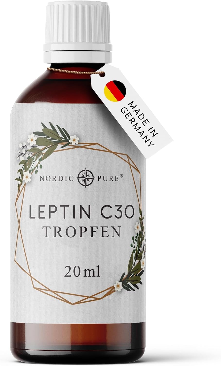 Leptin Drops with Cherry Flavour Leptin Metabolism Cure Natural Support 21 Day Treatment with Leptin Hormone-Free Highest Quality Nordic Pure