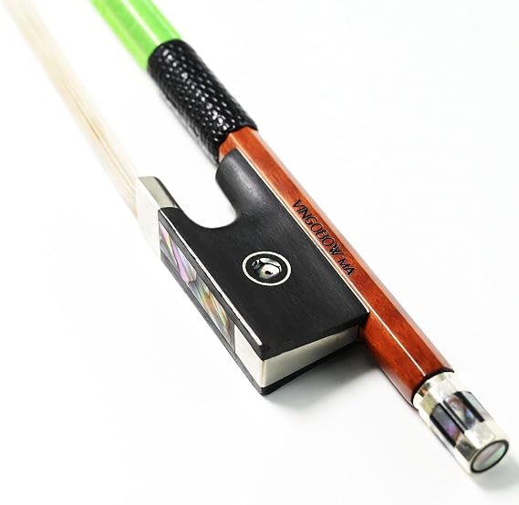Brown Pernambuco Violin Bow 1/2 Size 813V VINGOBOW Master Level Parisian Eyes Ebony Frog Colorful Screw Elegant Winding Great Flexibility Warm Sweet Sound Premium Natural Horse Hair