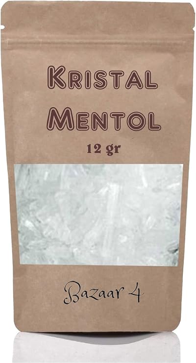 Bazaar 4 Kristal Mentol 1. Kalite 12 Gr Menthol ( Sauna, Hamam, Buhar Banyosu )