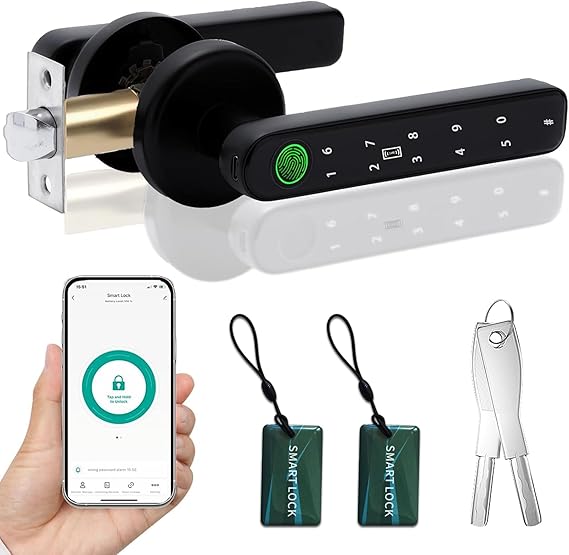 Smart Fingerprint Door Lock, Biometric Keyless Entry Door Lock(Black)