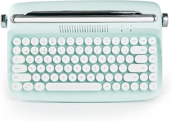 YUNZII ACTTO B303 Wireless Retro Typewriter Bluetooth Keyboard(Sweet Mint)
