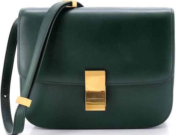 Pre-Loved Classic Box Bag Smooth Leather Medium, Green
