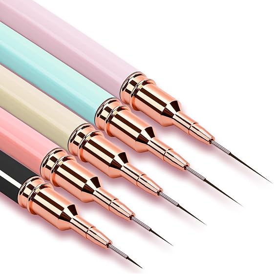 Nail Art Liner Brushes, 5Pcs Gel Polish Painting Art Design Pen Set