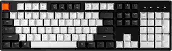 Keychron C2 Full Size Wired Mechanical Keyboard for Mac, Hot-swappable, Gateron G Pro Red Switch, White Backlight, 104 Keys ABS keycaps Gaming Keyboard for Windows,Type-C Braid Cable
