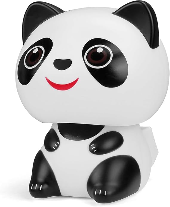 Solar Powered Nodding Panda Figurine, Fortune Panda Cute Smiling Panda Car Dashboard Ornament for Home Decoration and Housewarming（7.8cm）