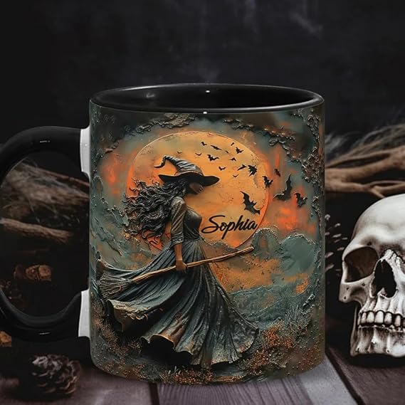 Personalized Custom Witch Mug - Halloween Coffee Mug - Spooky Gifts