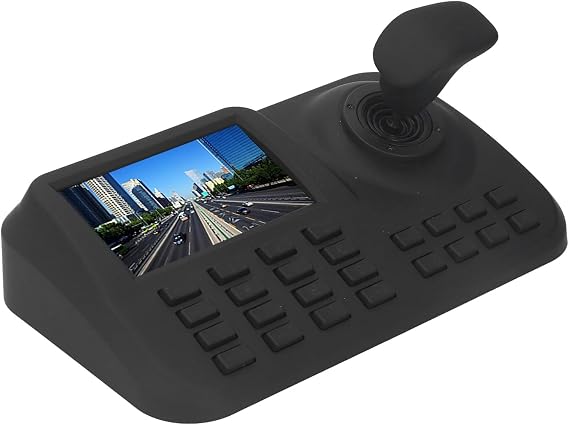PTZ Camera Controller, 5 Inch HD Display, 3D Joystick, Network Camera Control Keyboard, Compatible with Most IP Cameras, Simple Operation, Versatile Application (US Plug AC100 to