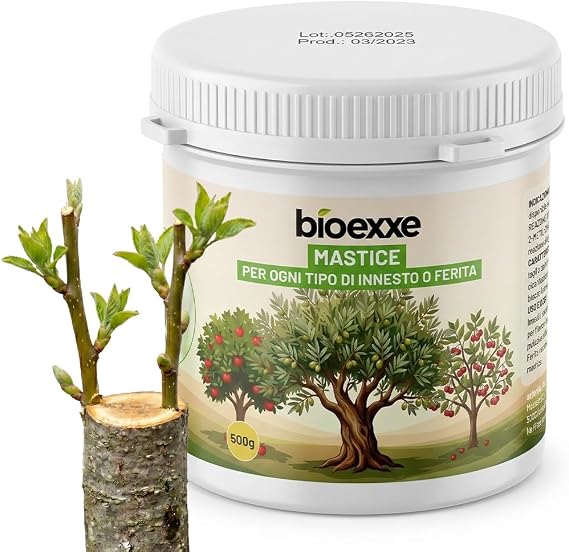 bioexxe Pruning Healing Paste for Trees – Pruning Healing Paste for Cuts and Grafting, Trees and Shrubs Healing Paste Coating with Brush 500g – Made in Italy
