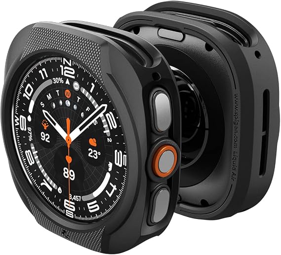 Spigen Liquid Air for Samsung Galaxy Watch Ultra 2 Case (2026) | Lightweight Flexible Slim Scratch Resistant Shock Proof TPU Cover - Matte Black