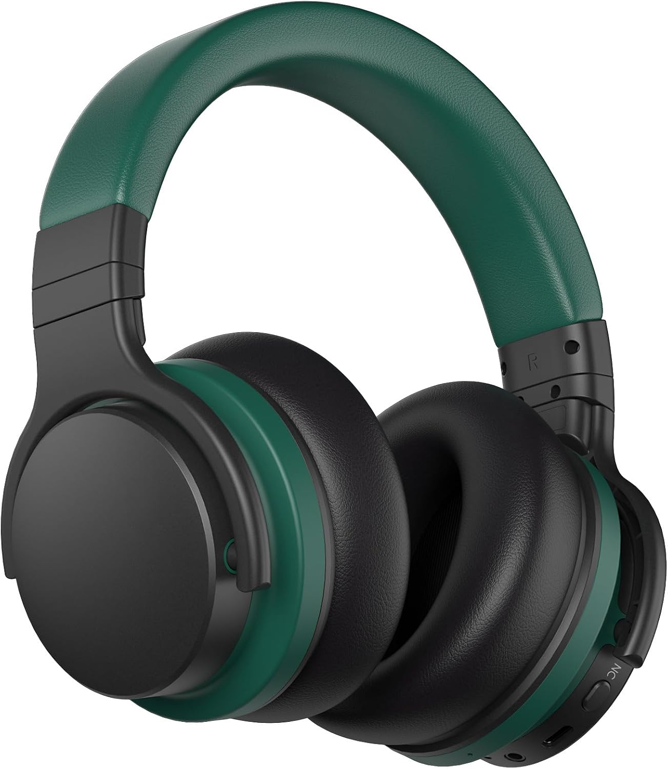 Active Noise Cancelling Headphones Over Ear Bluetooth Headphones Noise Canceling Wireless Headphones with Deep Bass, Comfort Earpads, 30 Hours Playtime for WorkTravel, Forest Green