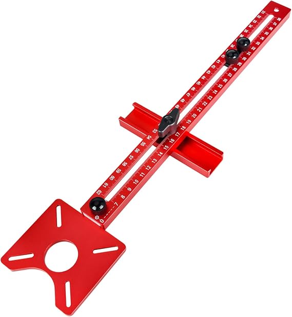 4 in 1 Router Milling Groove Bracket, Metric MM Router Circle Cutting Jig, Cabinet Hardware Jig for Router Tool, Adjustable Multifunctional Router Jig for Woodworking
