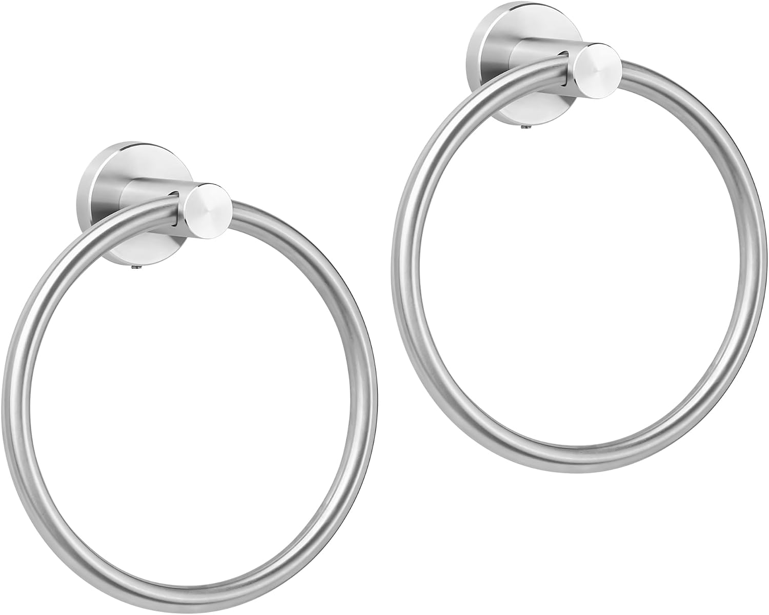 GlazieVault Fixed Wall Mounted Towel Ring Pack 2 – SS304 Stainless Steel Bathroom Towel Holder – Hanging rail for Bathroom Towels & Kitchen Towels (Silver)