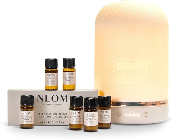 NEOM- Wellness Pod Electronic Diffuser & Essential Oil Blend Scent Discovery Set
