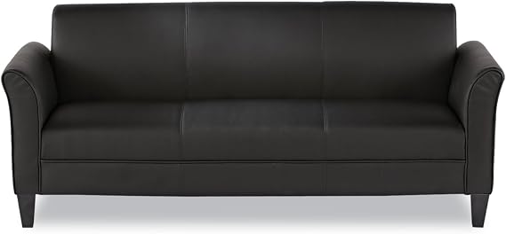 Alera ALE Reception Lounge Furniture, 3-Cushion Sofa, 77w x 31-1/2d x 32h, Black