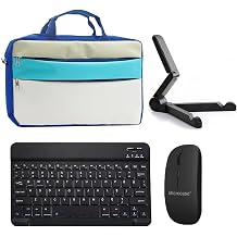 Microcase Samsung S10 FE Plus ile uyumlu Tablet Çanta+Bluetooth Klavye+Mouse+Tablet Standı Siyah-AL4840