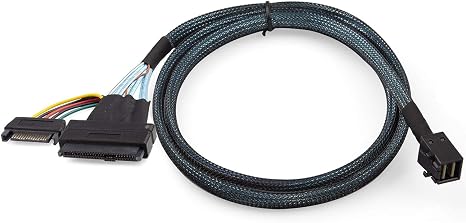 ipolex SFF-8643 Mini SAS HD to SFF-8639 U.2 Internal NVMe SSD Hot-Swap Cable, PCIe 4.0 x4 85 Ohm with 15-Pin Power, Compatible with Enterprise Servers/Storage, 0.5m/1.6ft