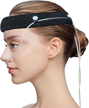 Comfort Oxygen Nasal Cannula Headband, Ear Protectors for Oxygen Tubing,Elastic Oxygen Cannula Headband to Prevent Ear Soreness (Black)
