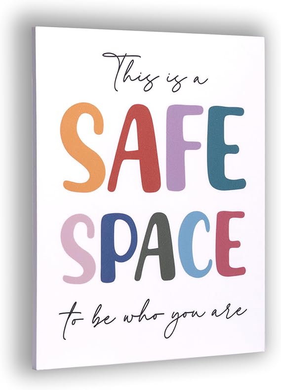 This Is a Safe Space Positive Motivational Wall Decor, Affirmation Poster, Mental Health Decor for Office, Counselor Boho Style, Counseling Must Haves