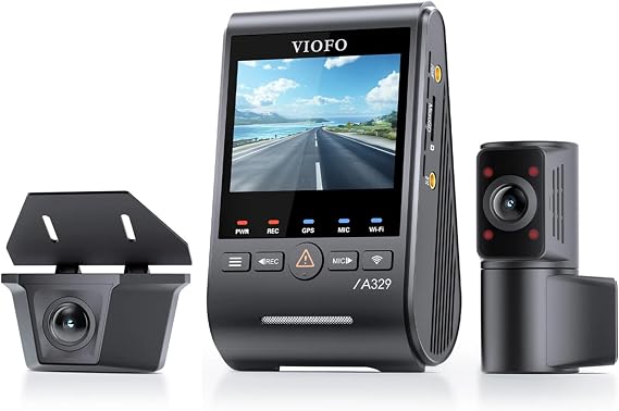 Viofo A329SW 3 Camera Front+Interior+Rear Waterproof 4K+2K+2K Sony STARVIS 2 Sensor Car Camera with GPS