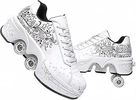Roller Skates, Roller Skates, Shoes with Wheels, Roller Skates Shoes, Roller Shoes, Hidden Wheels, Running Sports Shoes for Playing for Men and Women