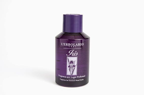 L'Erbolario - Iris - Fragrance Wooden Reed Diffuser - Long-lasting Floral, Powdery Scent - Decorative, Room Fragrance for Bedroom, Bathroom Office, 4.2 oz