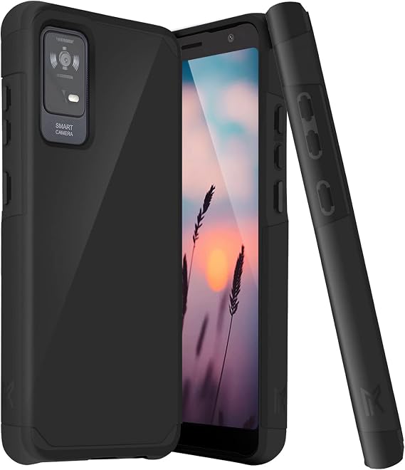 TJS Compatible for TCL ION X, V, 40 Z, Phone Case (Black)