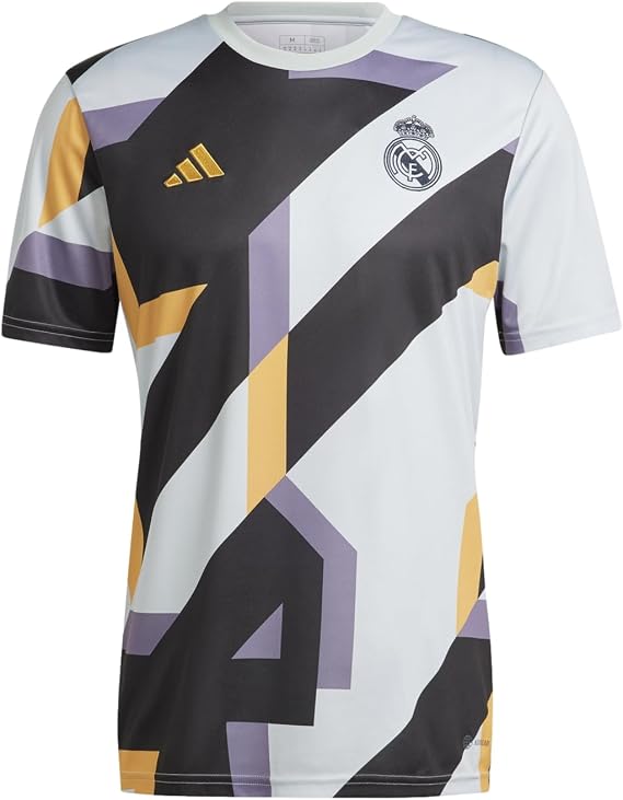 adidas Men's Soccer Real Madrid 23/24 Pre-Match Jersey - Striking Houndstooth Design with AEROREADY Technology