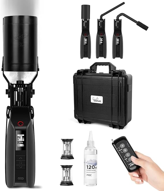 PMI SmokeGENIE Fog Machine, Portable Hand-Held Wireless Smoke Machine with Remote Control for Photography, Outdoor Events, Parties, Stage Effects, Wedding or Halloween(Event Kit)