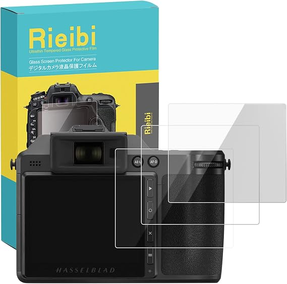 Rieibi (3 Packs) Screen Protector for Hasselblad X2D/X2D II 100c Camera (for Accessories), 0.25mm 9H Hardness Hasselblad X2D Series Universial Tempered Glass Film, Anti-Fingerprint Anti-Scratch