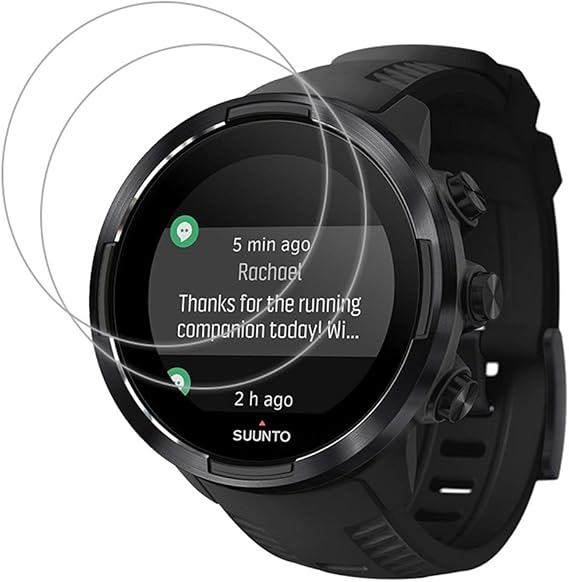 For Watch SUUNTO 9 Tempered Glass Screen Protector - [2 PACK] Full Coverage HD Clear Anti-Bubble Anti-Scratch for Clear Film Tempered Glass Screen Protector for Watch SUUNTO 9