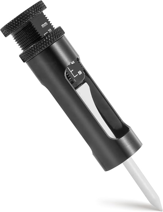 Beautist Aluminum Adjustable Golf Tee Height Setter Tool with Precise Scale | Features aircraft-grade aluminum, 0.5cm scale markings, universal tee fit, and ultra-light 64g portable design