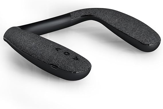 Neckband Bluetooth Speakers, Wireless Wearable Neck Speakers V-908(Black) | BT5.3/Built-in Mic /12H Playtime/Type-C, TFCard Slot, 3D Stereo Sound,8 OZ