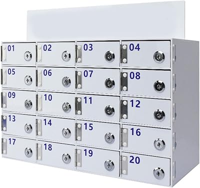 Cell Phone Storage Locker, 203040506080100 Slots Acrylic Material with Door Locks and Keys, Wall-Mounted Mobile Phone Management Storage Cabinets Office Classroom Gym,40Grids