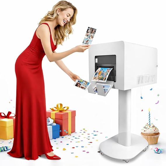Photo Booth Printer Stand Station for DNP DS620 RX1HS QW410 HiTi P525L Heavy Duty Metal Holder Box Cover Place Hide Printer Bracket Compact Case Assemble Sturdy for Wedding Event Party
