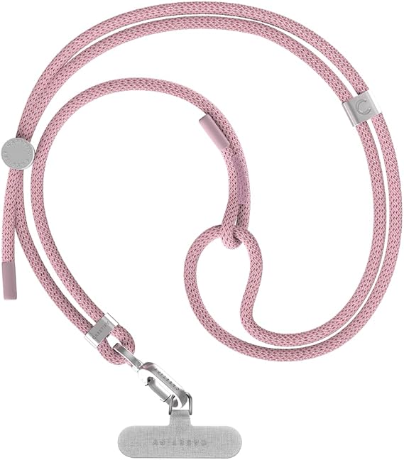 CASETiFY 6mm Rope Cross Body Strap with Card - Blush Pink